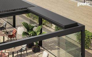 Premium Pergola mit auffahrbarem Aluminiumdach