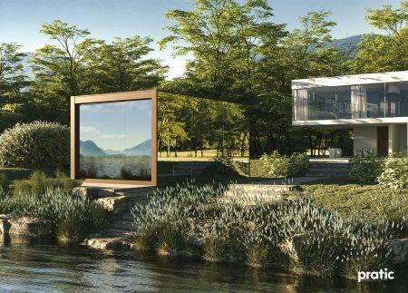 Connect - Premium Pergola mit verspiegelten Seitenwänden